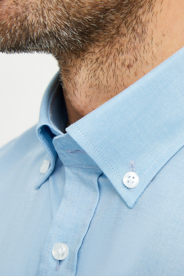 Leonardo Essentials Cotton Man Shirt Light Blue