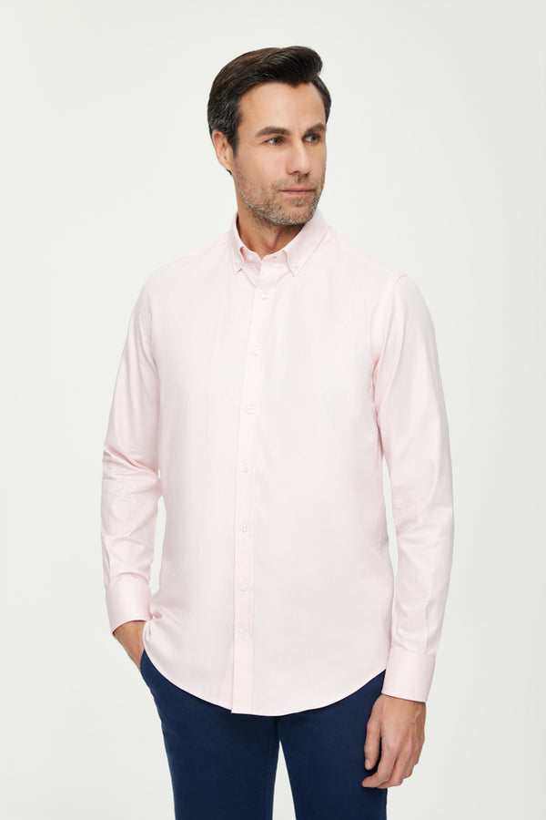 Camisa Hombre Leonardo Algodon Rosa