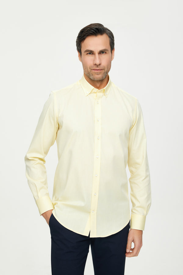 Chemise Homme Leonardo Coton Jaune