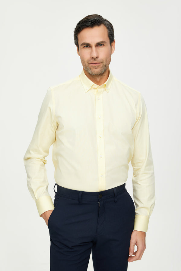 Chemise Homme Leonardo Coton Jaune