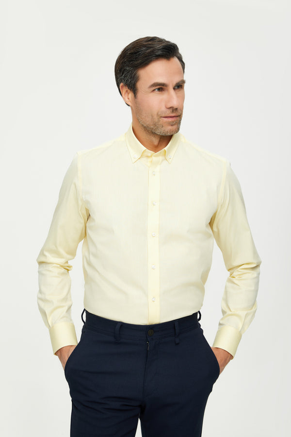 Chemise Homme Leonardo Coton Jaune