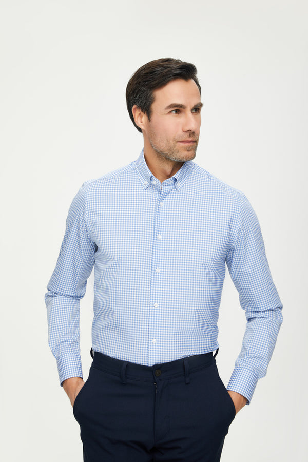 Chemise Homme Leonardo Coton Bleu clair Bleu