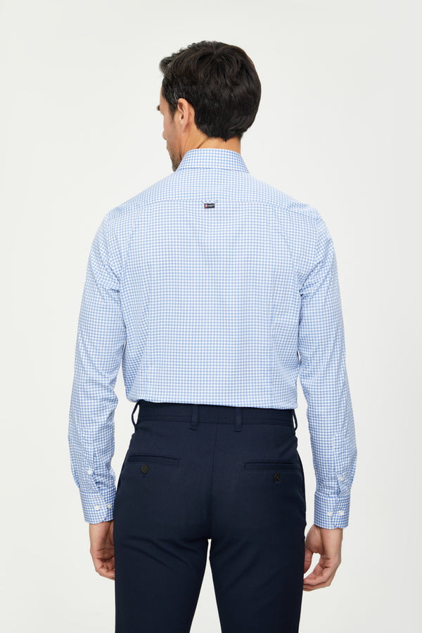 Camicia Uomo Leonardo Cotone Celeste Blu