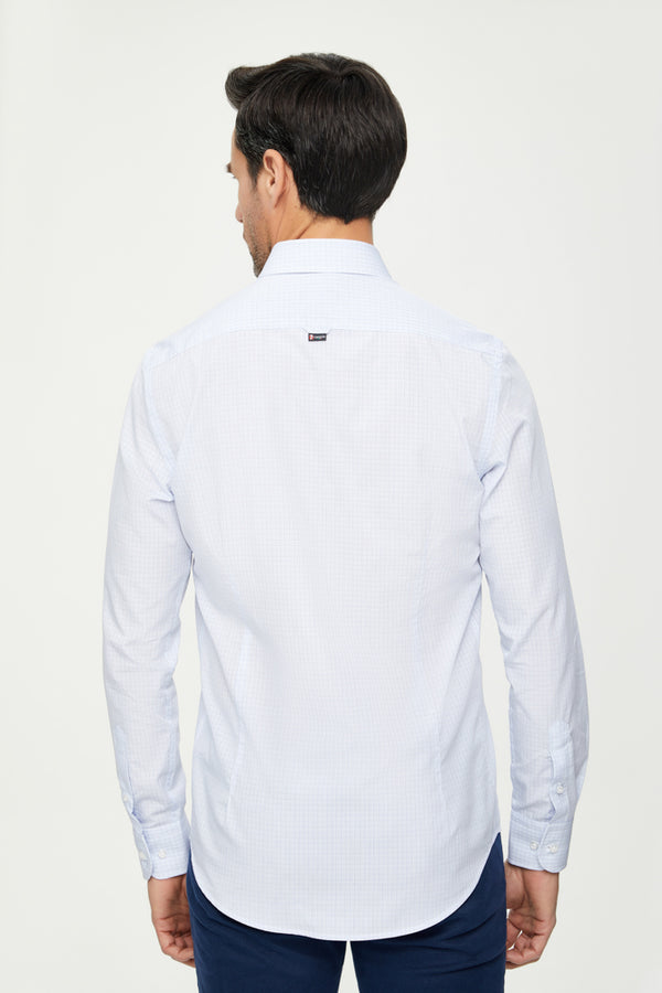 Leonardo Essential Cotton Man Shirt Light Blue White