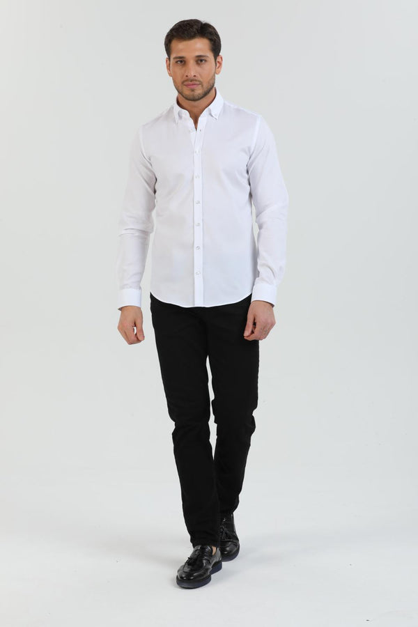 Leonardo Herren Hemd Oxford Weiss