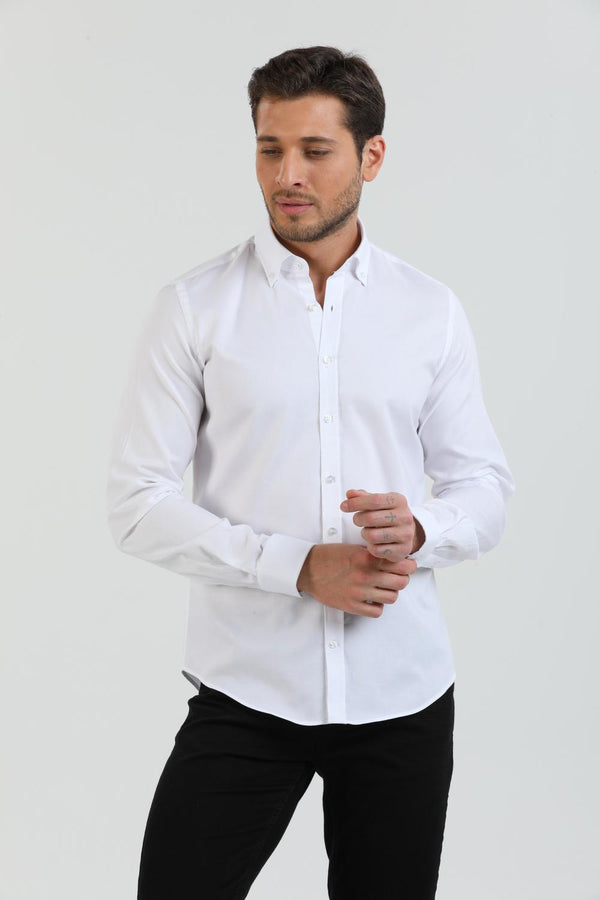 Leonardo Herren Hemd Oxford Weiss
