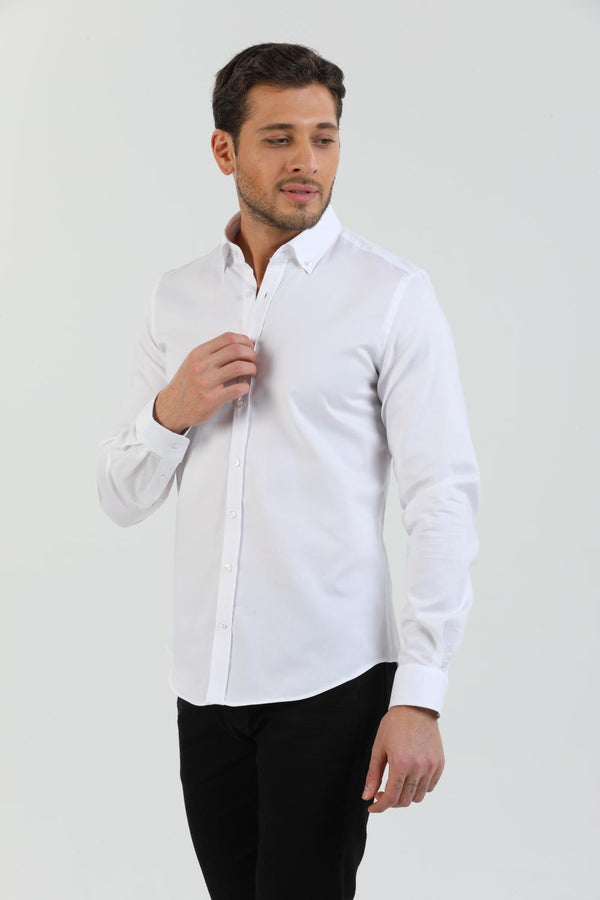 Leonardo Herren Hemd Oxford Weiss