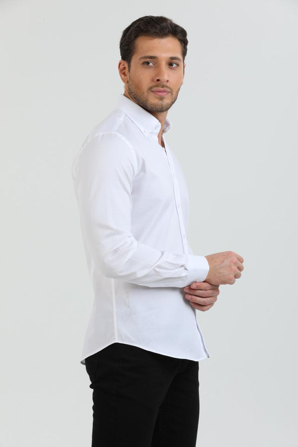 Leonardo Herren Hemd Oxford Weiss