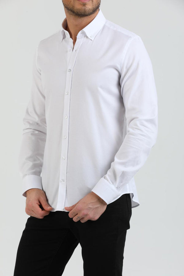 Leonardo Herren Hemd Oxford Weiss