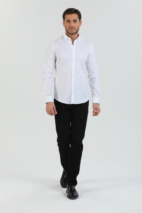 Leonardo Herren Hemd Oxford Weiss