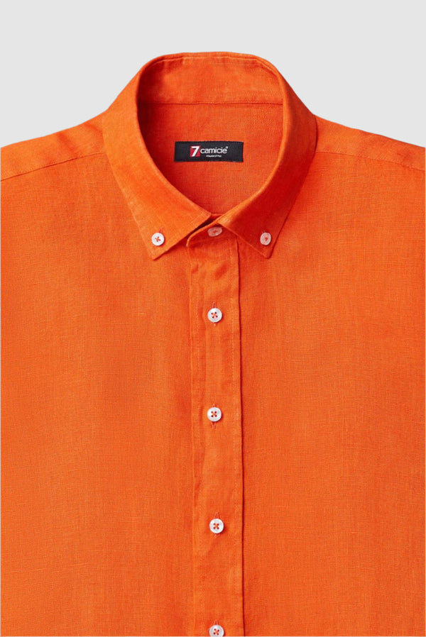 Camicia Uomo Leonardo Lino Arancione