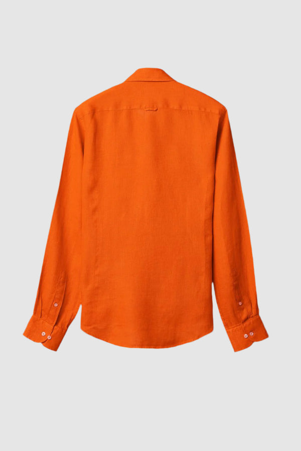 Camicia Uomo Leonardo Lino Arancione