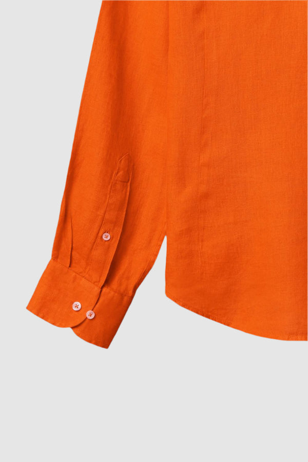 Camicia Uomo Leonardo Lino Arancione