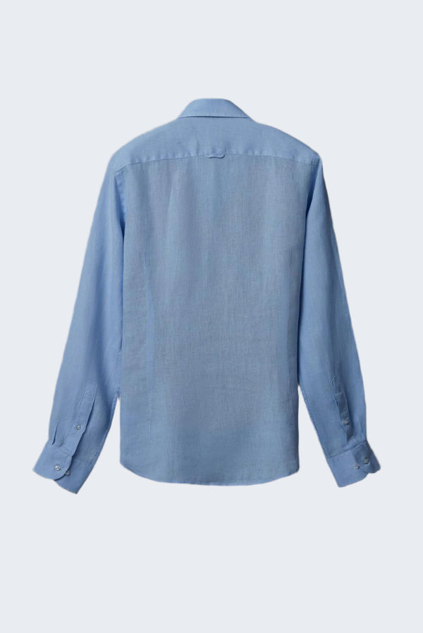 Camicia Uomo Leonardo Essential Lino Celeste