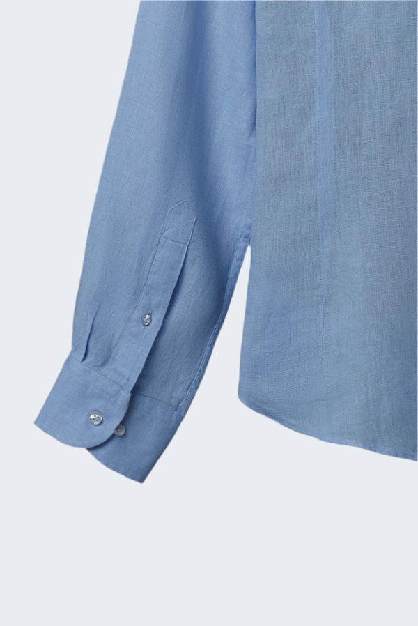 Camicia Uomo Leonardo Essential Lino Celeste