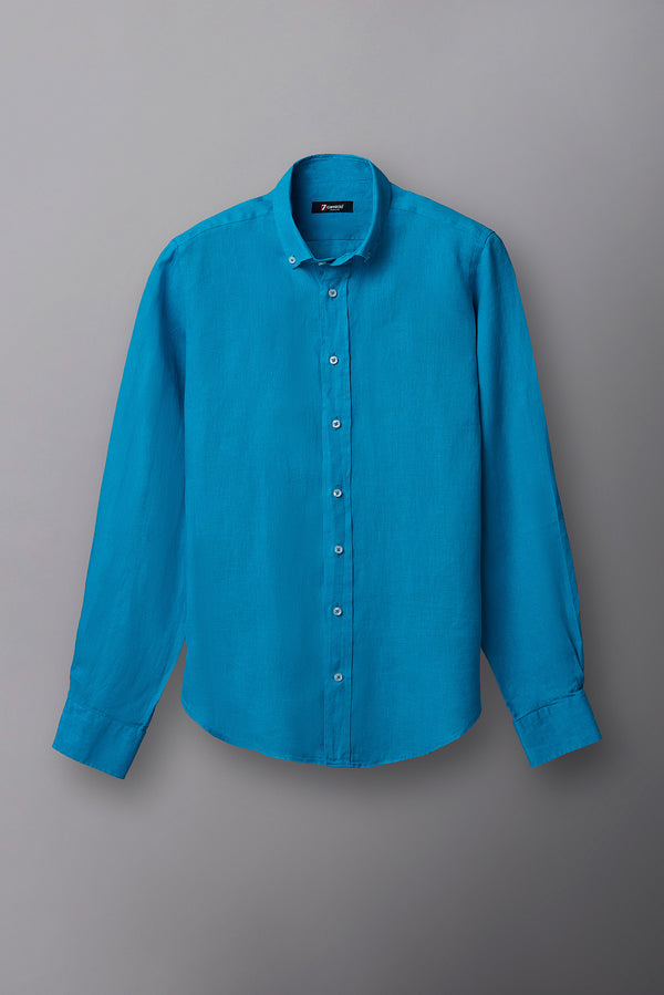 Leonardo Essentials Linen Man Shirt Light Blue