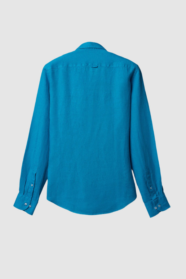 Camicia Uomo Leonardo Essential Lino Celeste