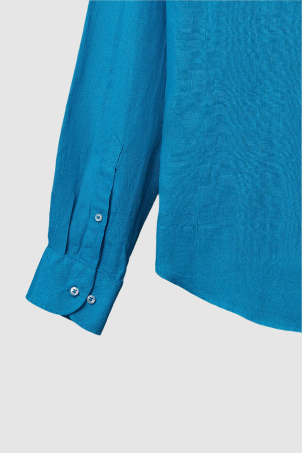 Camicia Uomo Leonardo Essential Lino Celeste