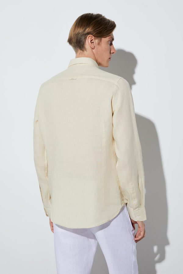 Camicia Uomo Leonardo Lino Beige