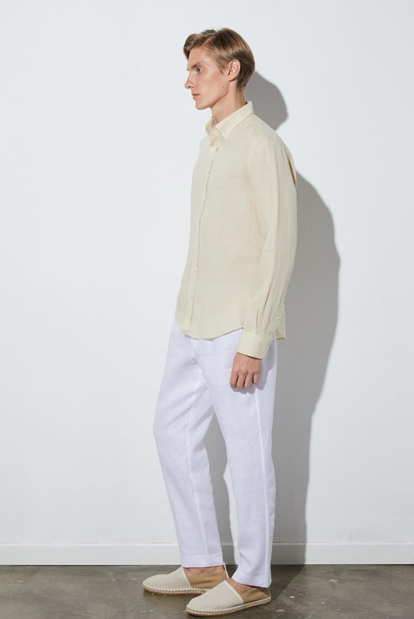 Leonardo Essential Linen Man Shirt Beige