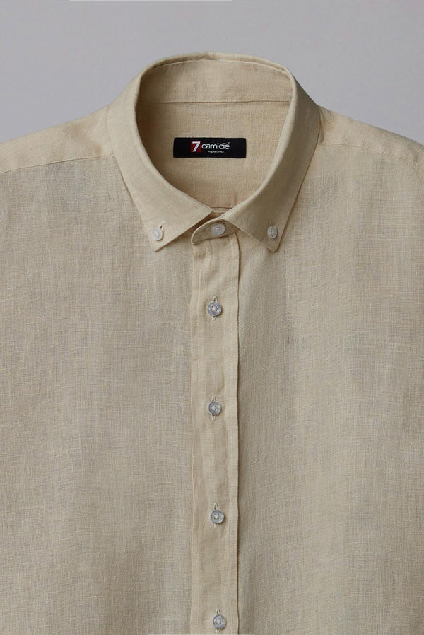 Camicia Uomo Leonardo Lino Beige