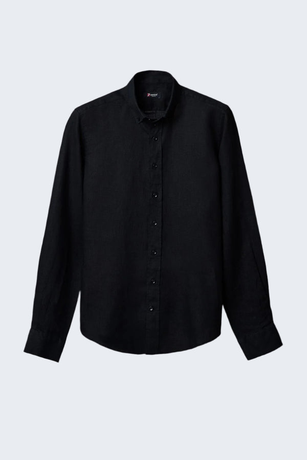 Camicia Uomo Leonardo Lino Nero