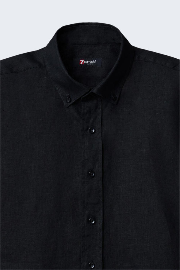 Camicia Uomo Leonardo Lino Nero
