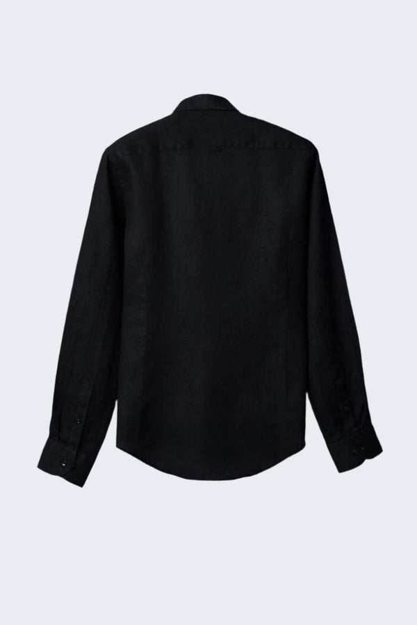 Camicia Uomo Leonardo Lino Nero