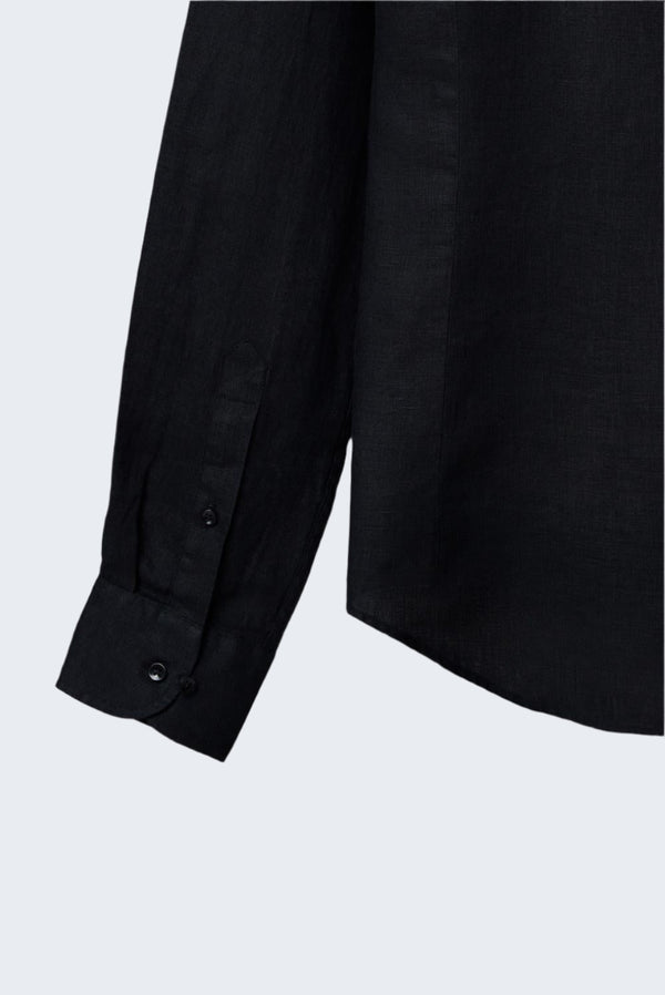 Camicia Uomo Leonardo Lino Nero