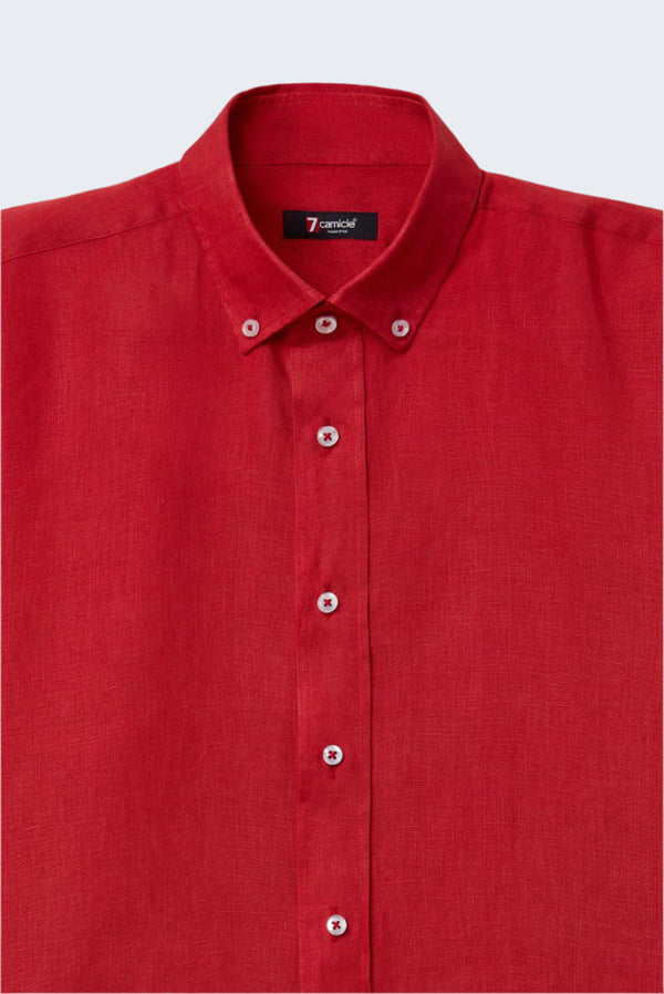 Camicia Uomo Leonardo Lino Rosso