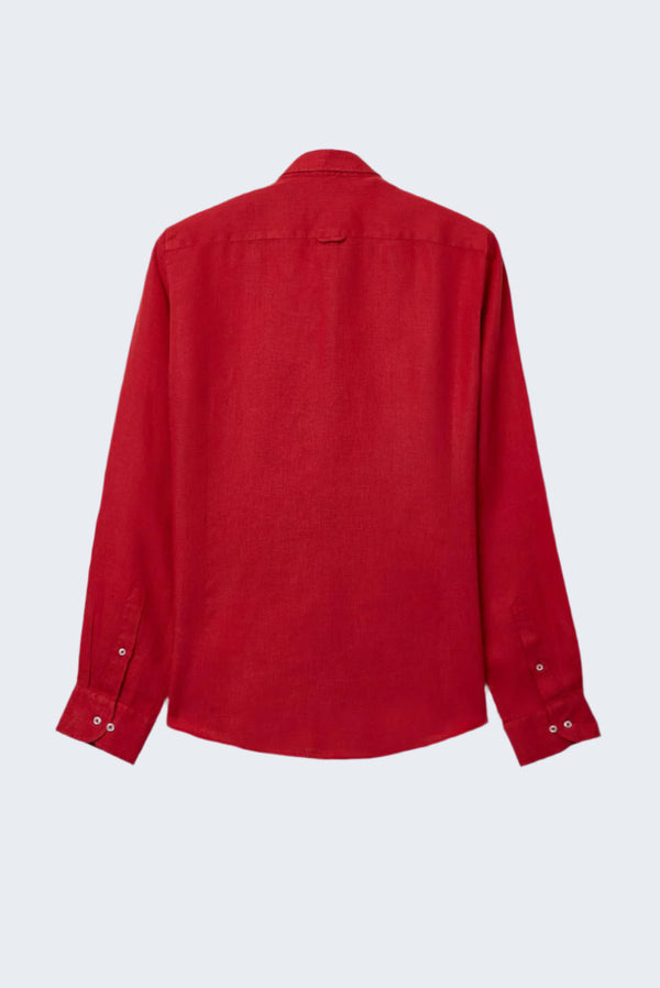 Camicia Uomo Leonardo Lino Rosso
