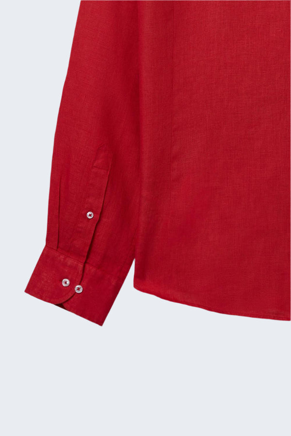 Camicia Uomo Leonardo Lino Rosso