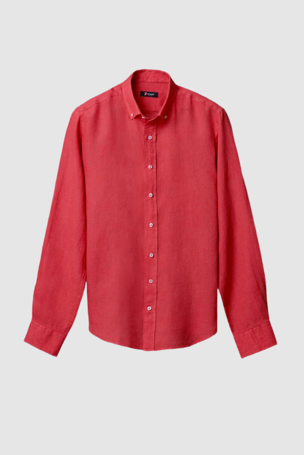 Camicia Uomo Leonardo Essential Lino Rosso