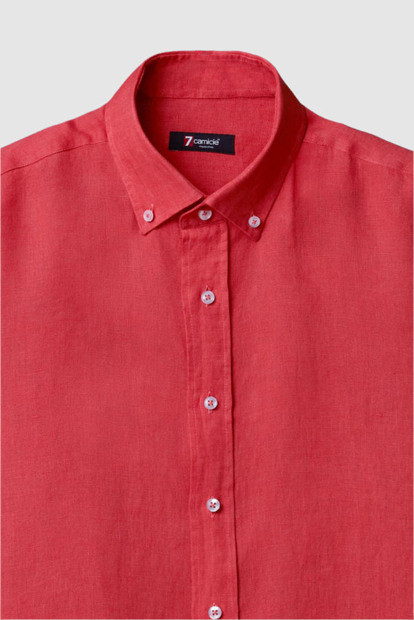 Camicia Uomo Leonardo Essential Lino Rosso