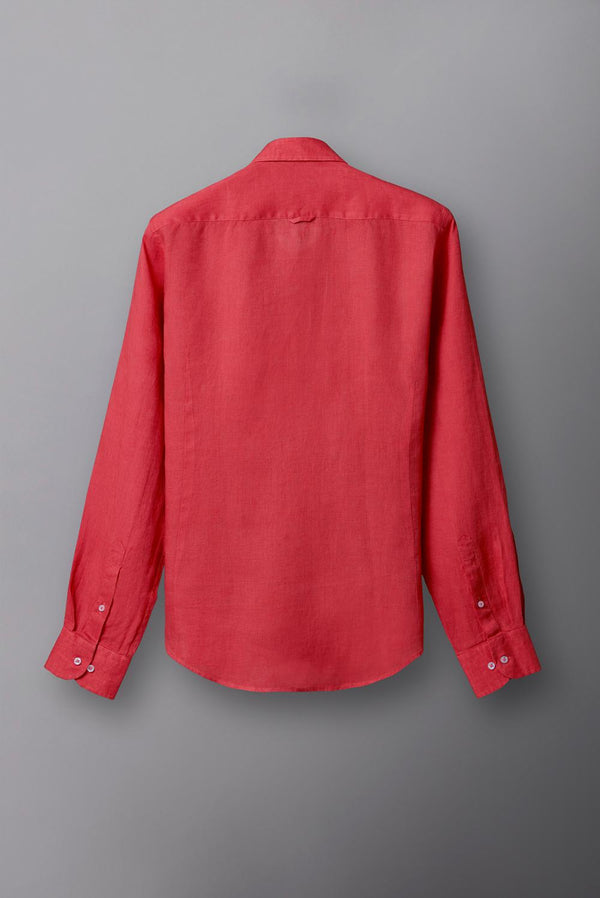 Camisa Hombre Leonardo Essential Lino Rojo