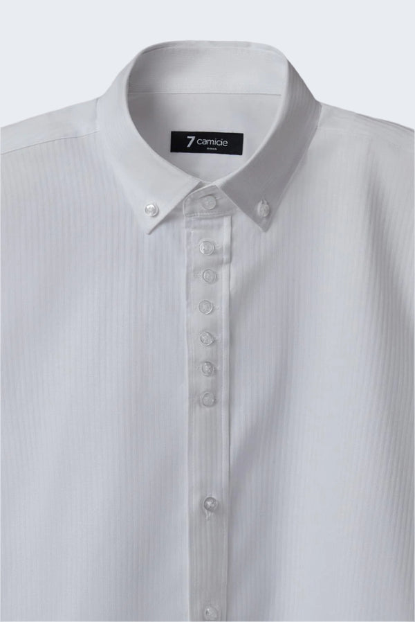 Camisa Hombre Donatello Iconic Jacquard Blanco Blanco
