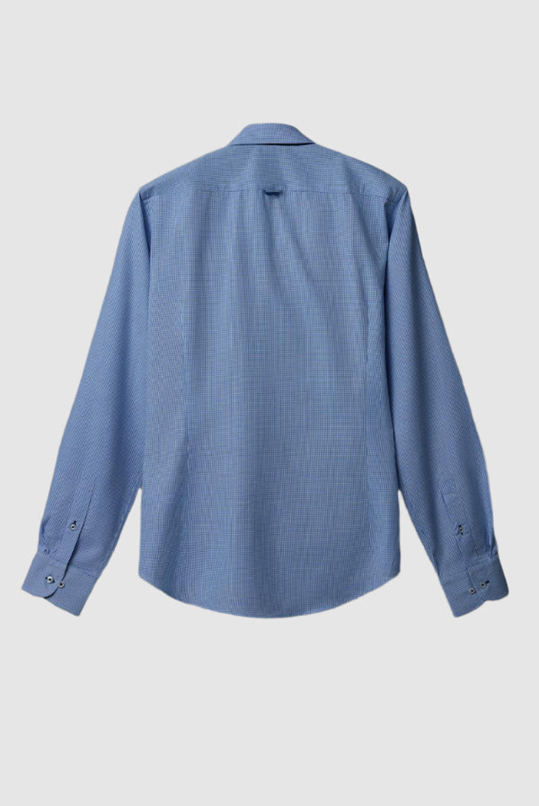 Donatello Iconic Herren Hemd Jacquard Weiss Hellblau