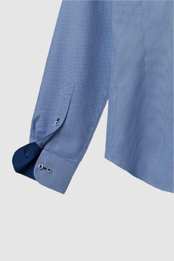 Donatello Iconic Herren Hemd Jacquard Weiss Hellblau