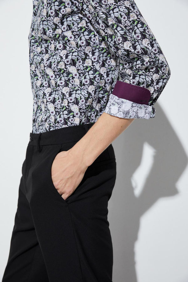 Donatello Iconic Poplin Man Shirt Black White