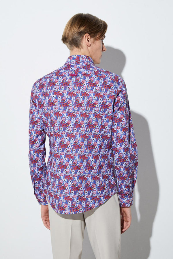 Chemise Homme Donatello Iconic Popelin Bleu marine Blanc