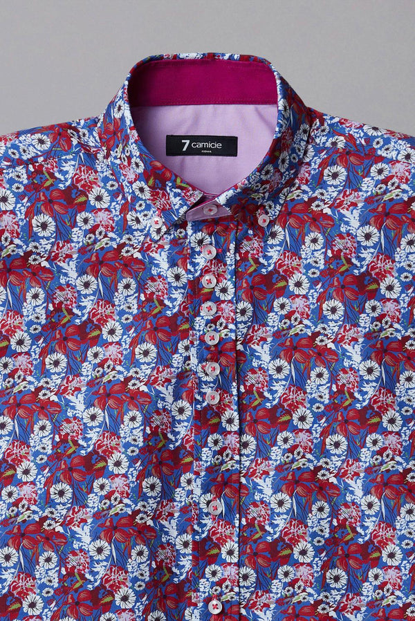 Camisa Hombre Donatello Iconic Popelin Azul marino Blanco