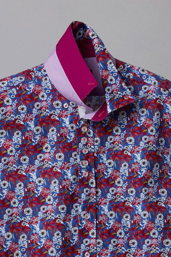 Chemise Homme Donatello Iconic Popelin Bleu marine Blanc