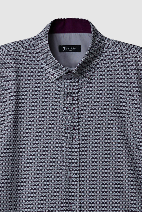 Chemise Homme Donatello Iconic Popelin Gris clair Violet