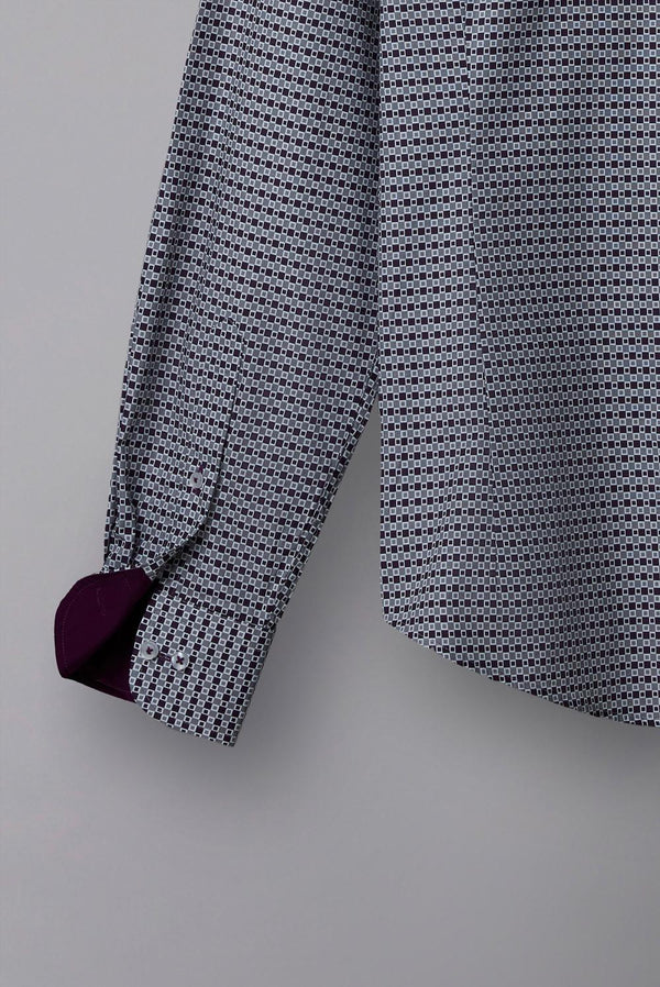 Chemise Homme Donatello Iconic Popelin Gris clair Violet