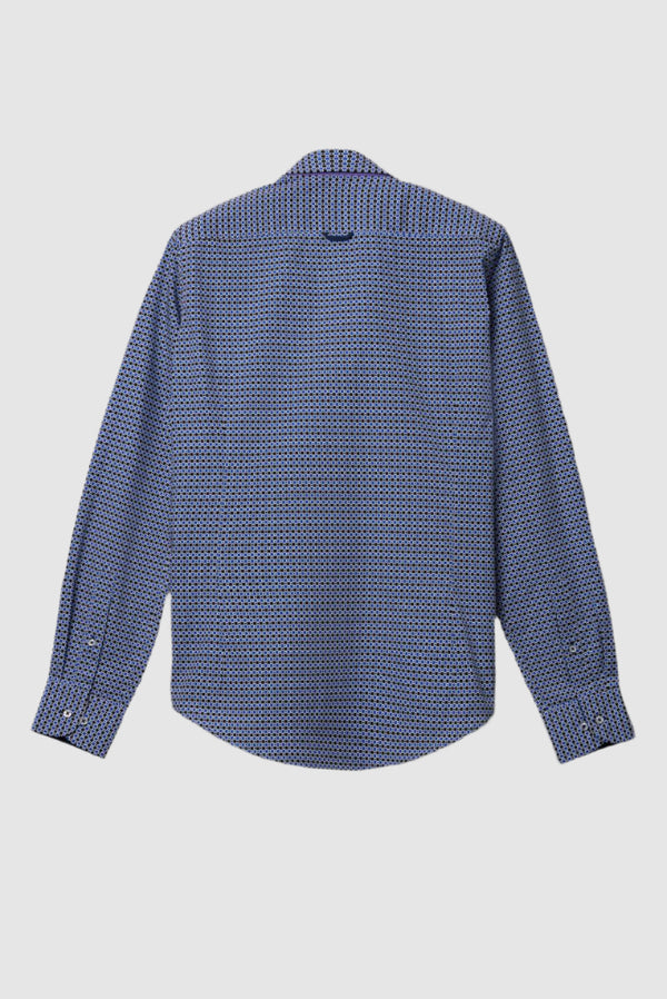 Camicia Uomo Donatello Iconic Popelin Blu scuro Bianco