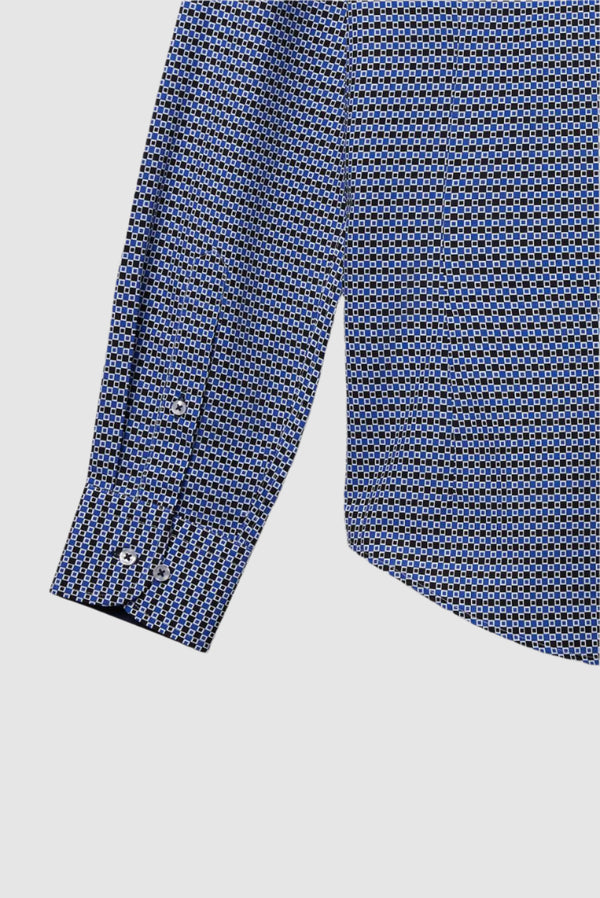 Camicia Uomo Donatello Iconic Popelin Blu scuro Bianco