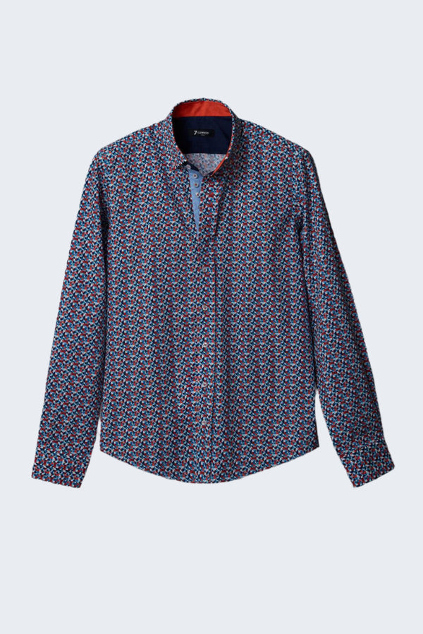 Donatello Iconic Poplin Man Shirt White Light Blue