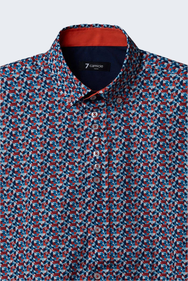 Donatello Iconic Poplin Man Shirt White Light Blue