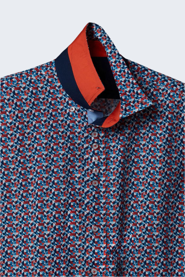 Donatello Iconic Poplin Man Shirt White Light Blue