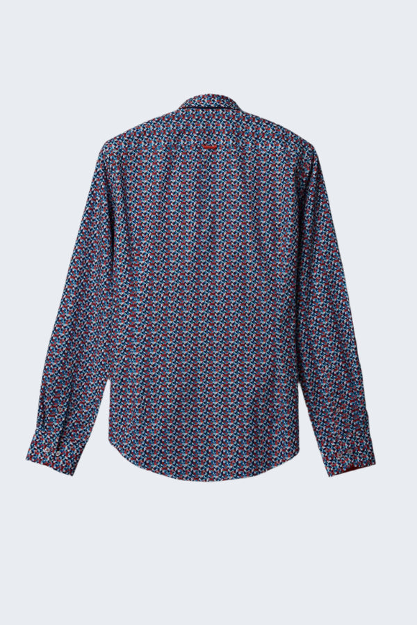 Donatello Iconic Poplin Man Shirt White Light Blue